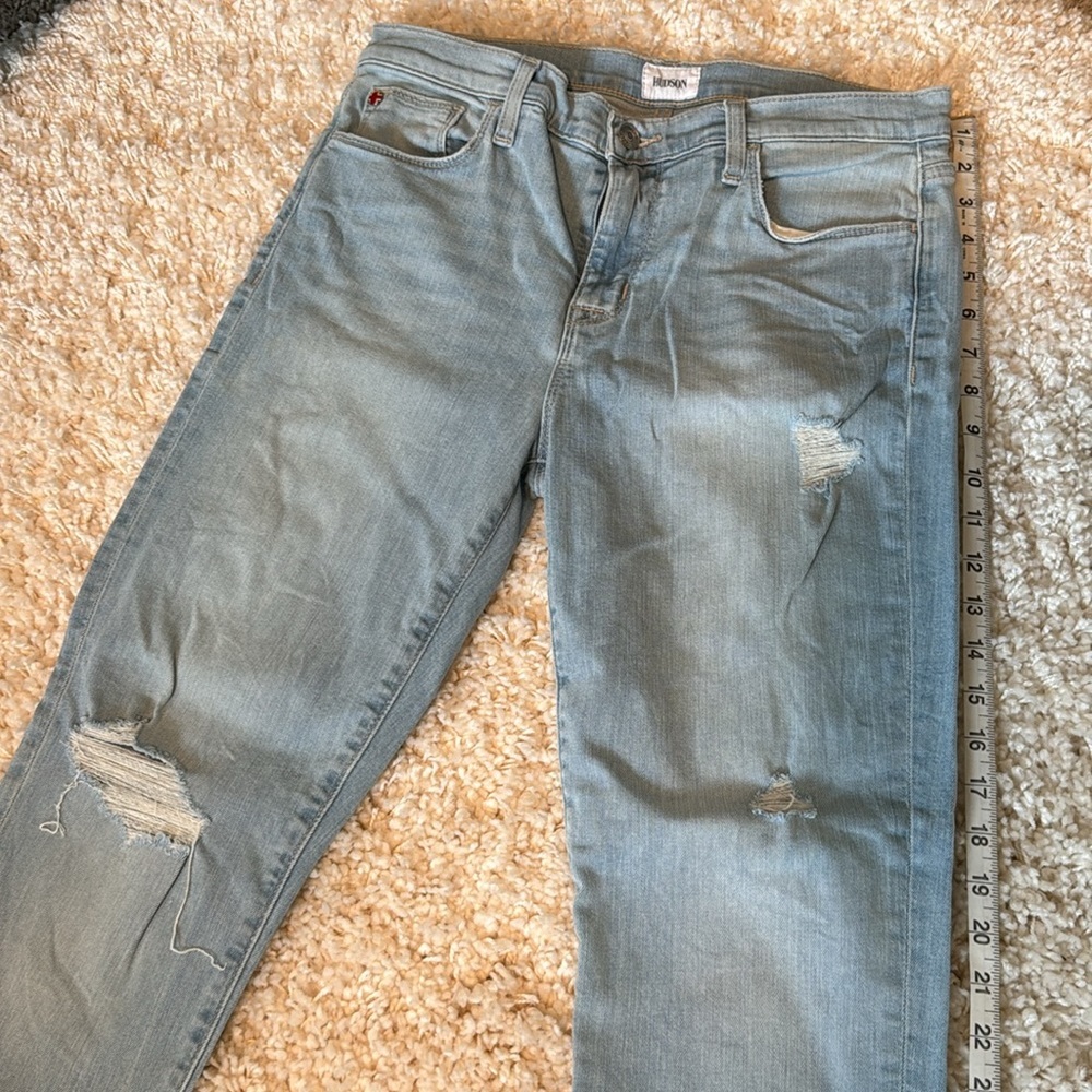 Hudson Womens Stretch Mid Rise Slim Boyfriend Natalie Denim Jeans Blue Size 27 - Picture 2 of 4